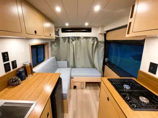 World class campervan conversion in a 2022 RAM ProMaster 2500 featuring all the comforts of home in an easy to drive van done by the team at Camp N Car in Port Townsend Washington
