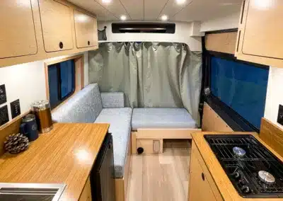 Spec RAM Promaster build offered by the professional van conversion shop at Camp N Car located in Port Townsend, Washington.