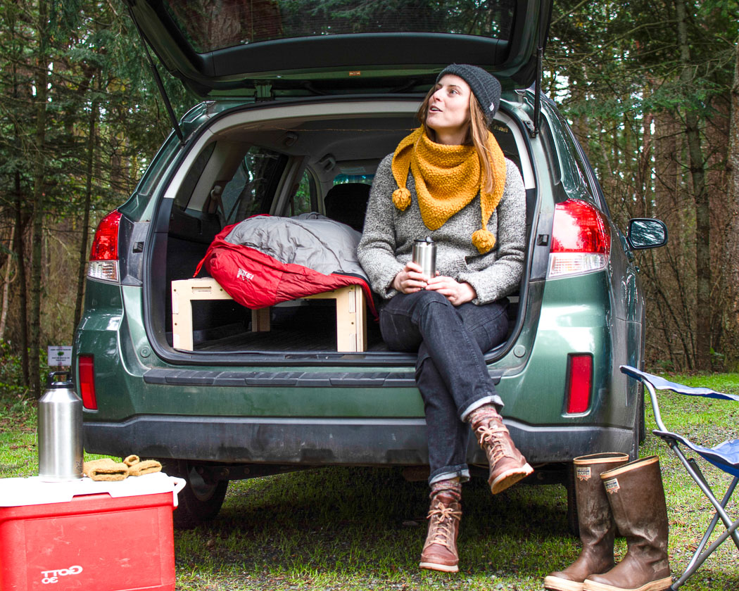 Subaru Outback car camping conversion 